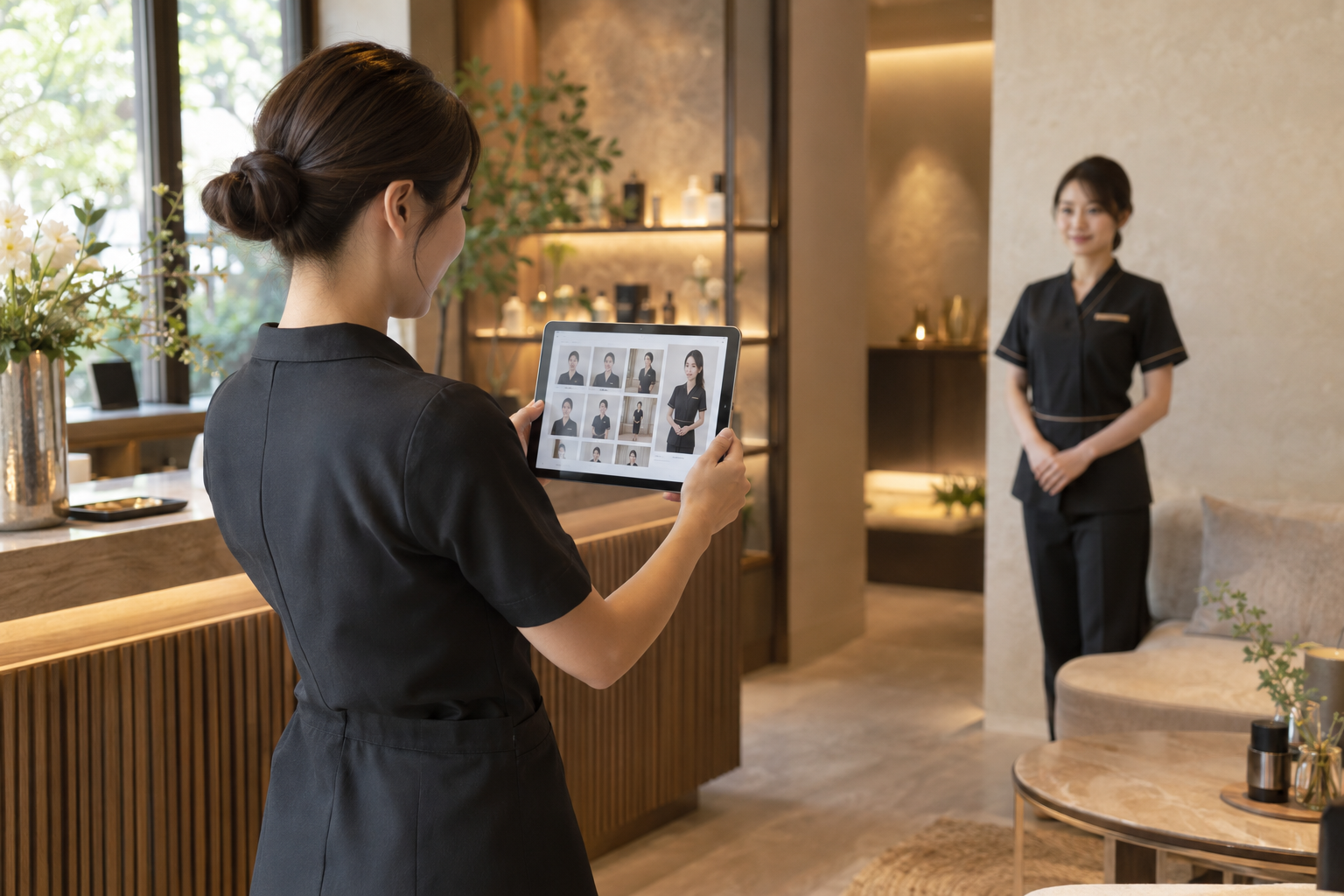 専門ポータルへセラピスト情報を登録する様子