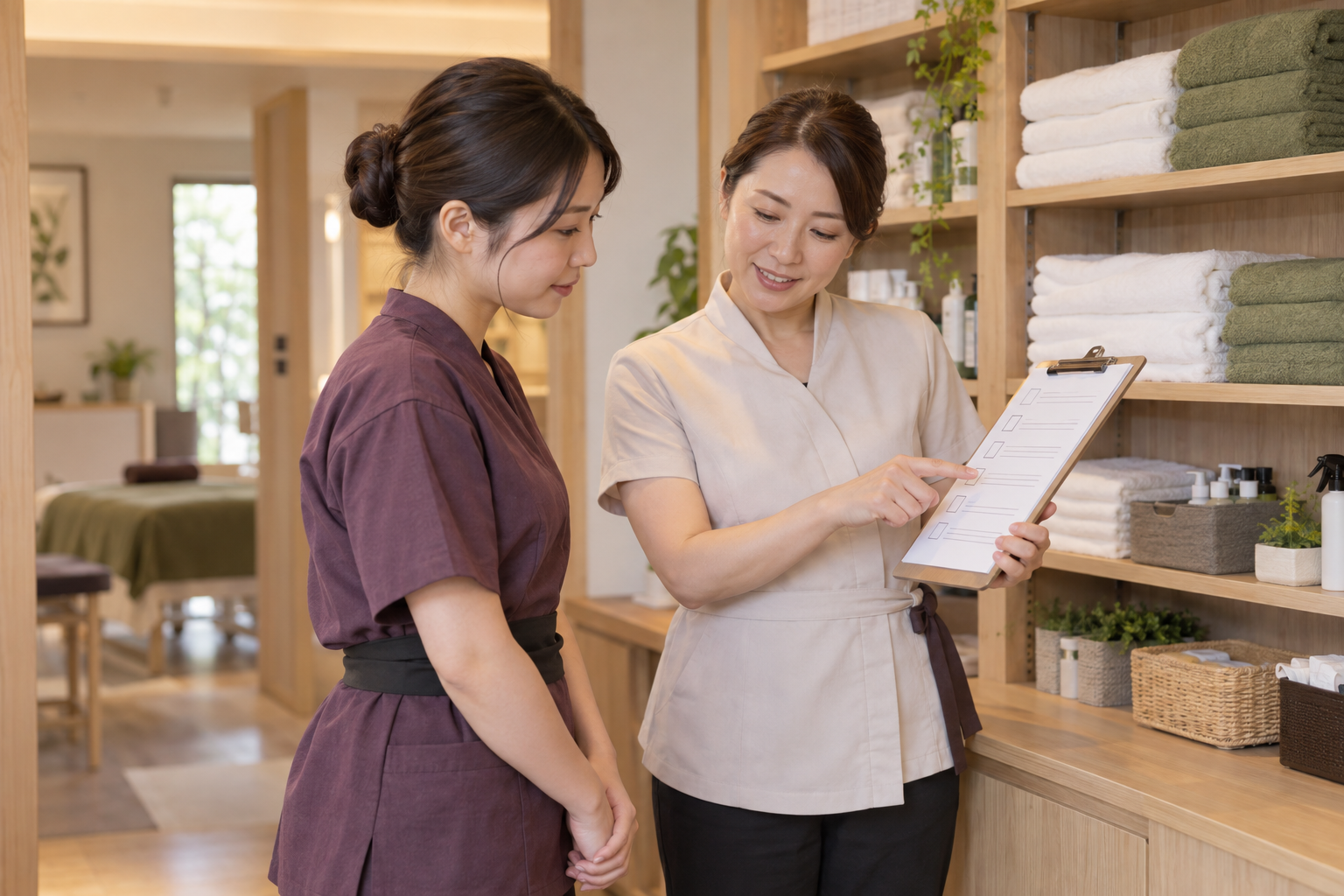 初出勤前の研修と店舗ルール共有のイメージ