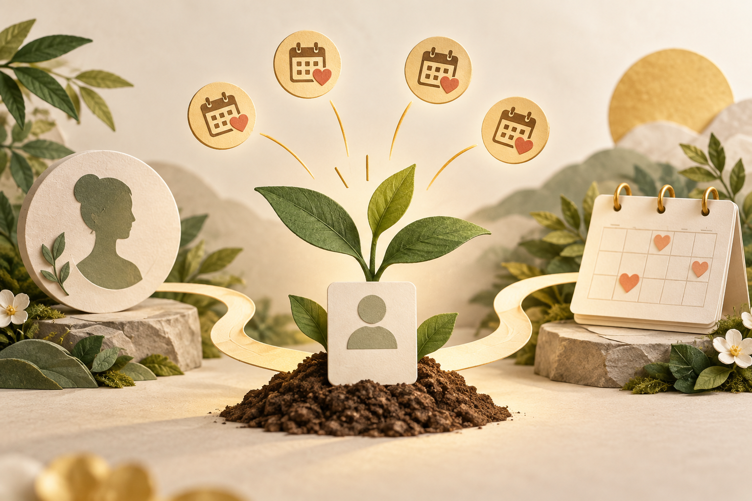 新人プロフィールと予約導線を育てるイメージ