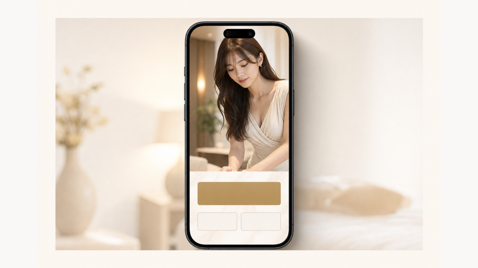 店舗サイトのスマートフォンHeroで主要CTAと補助CTAを整理したUI