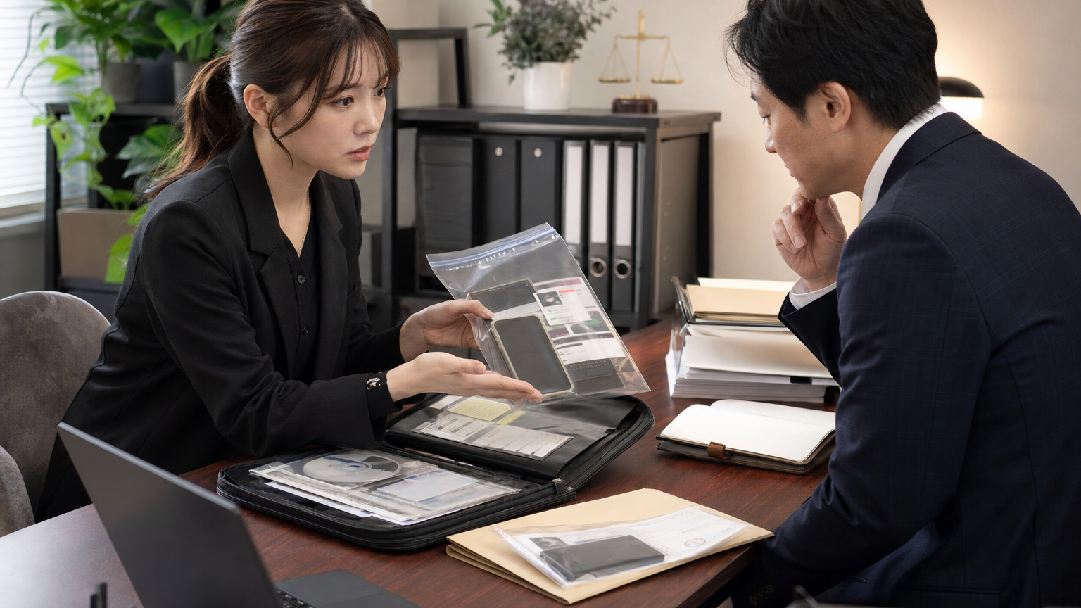 セラピスト個人情報流出案件を専門家相談用のCase Packへ整理するイメージ