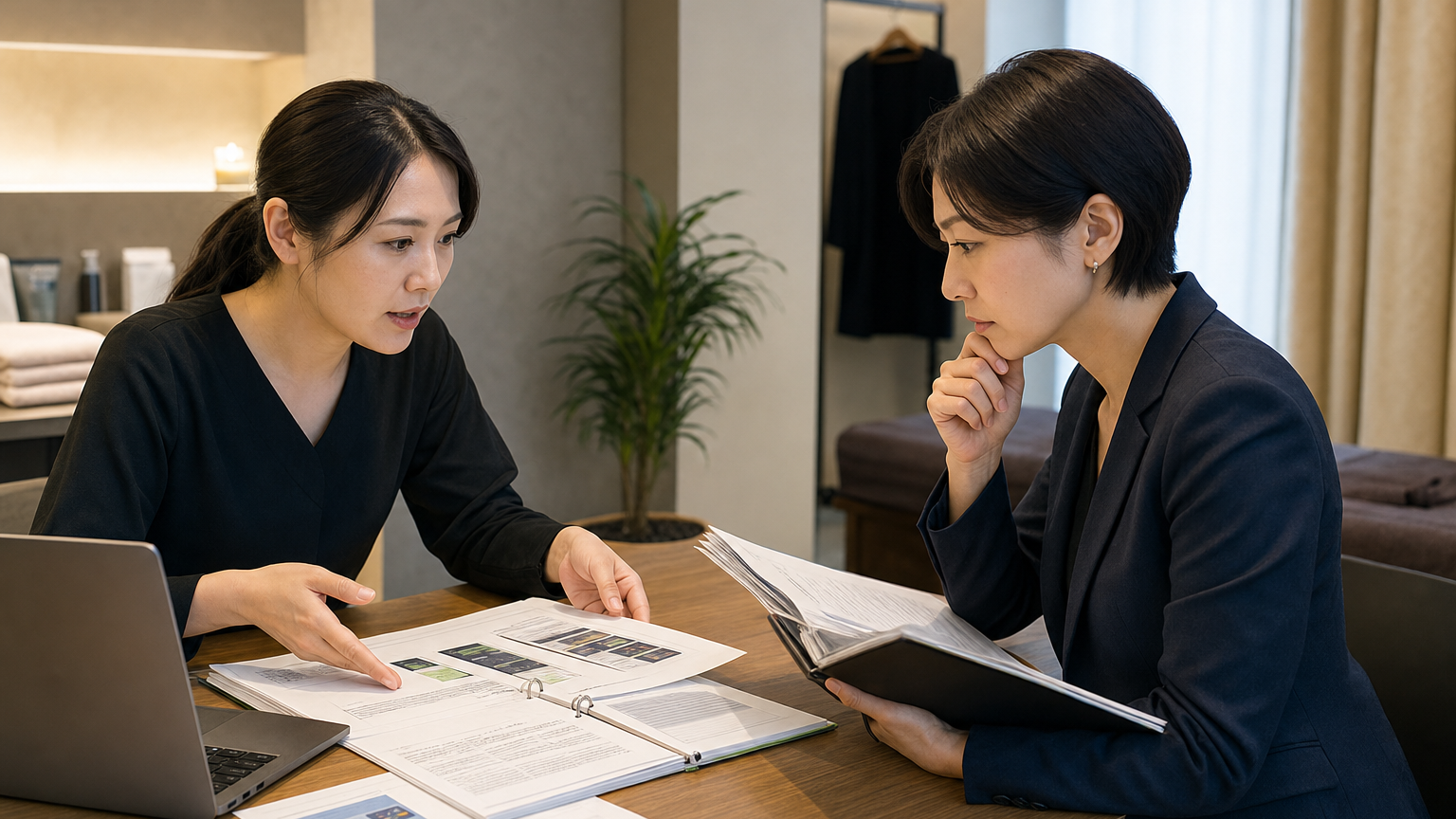 店舗が事実関係を整理し法律判断は専門家へ渡す役割分担のイメージ
