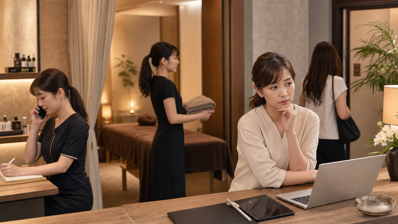 メンズエステの女性セラピスト退店が予約や店舗運営へ影響する経営リスクのイメージ