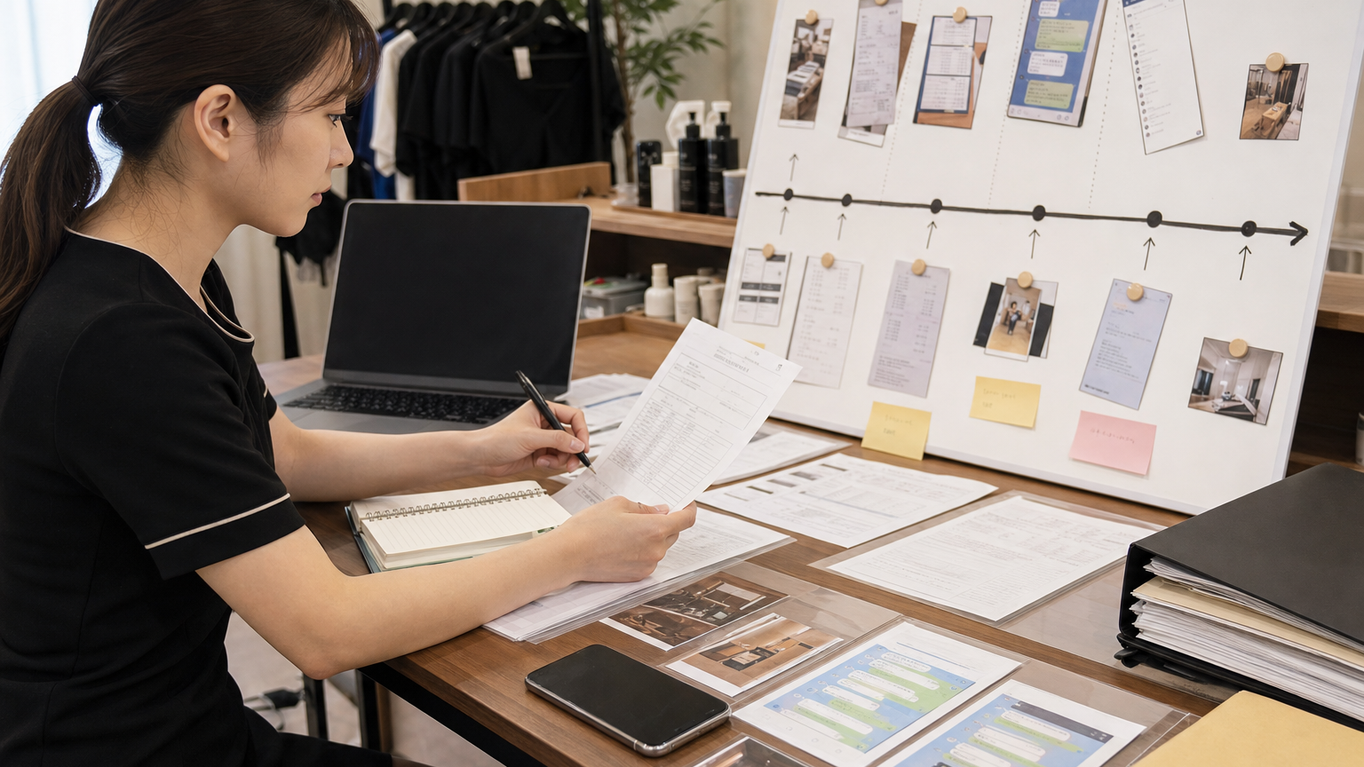 店舗トラブルを日時・出来事・情報源ごとに時系列で整理する法務相談準備イメージ