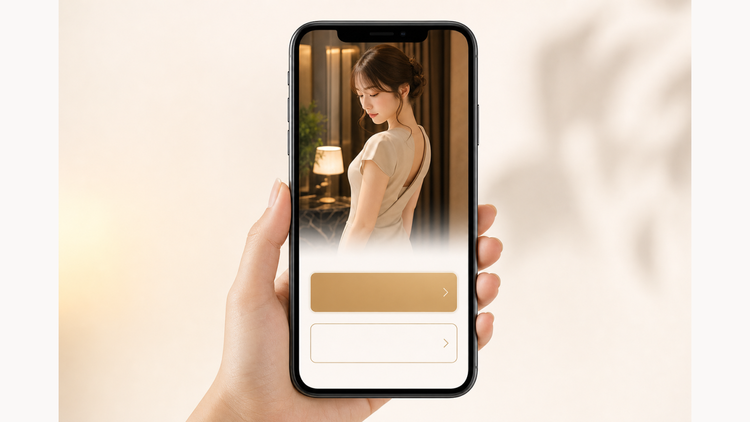 店舗サイトのスマートフォンHeroで主要CTAと補助CTAを整理したUI