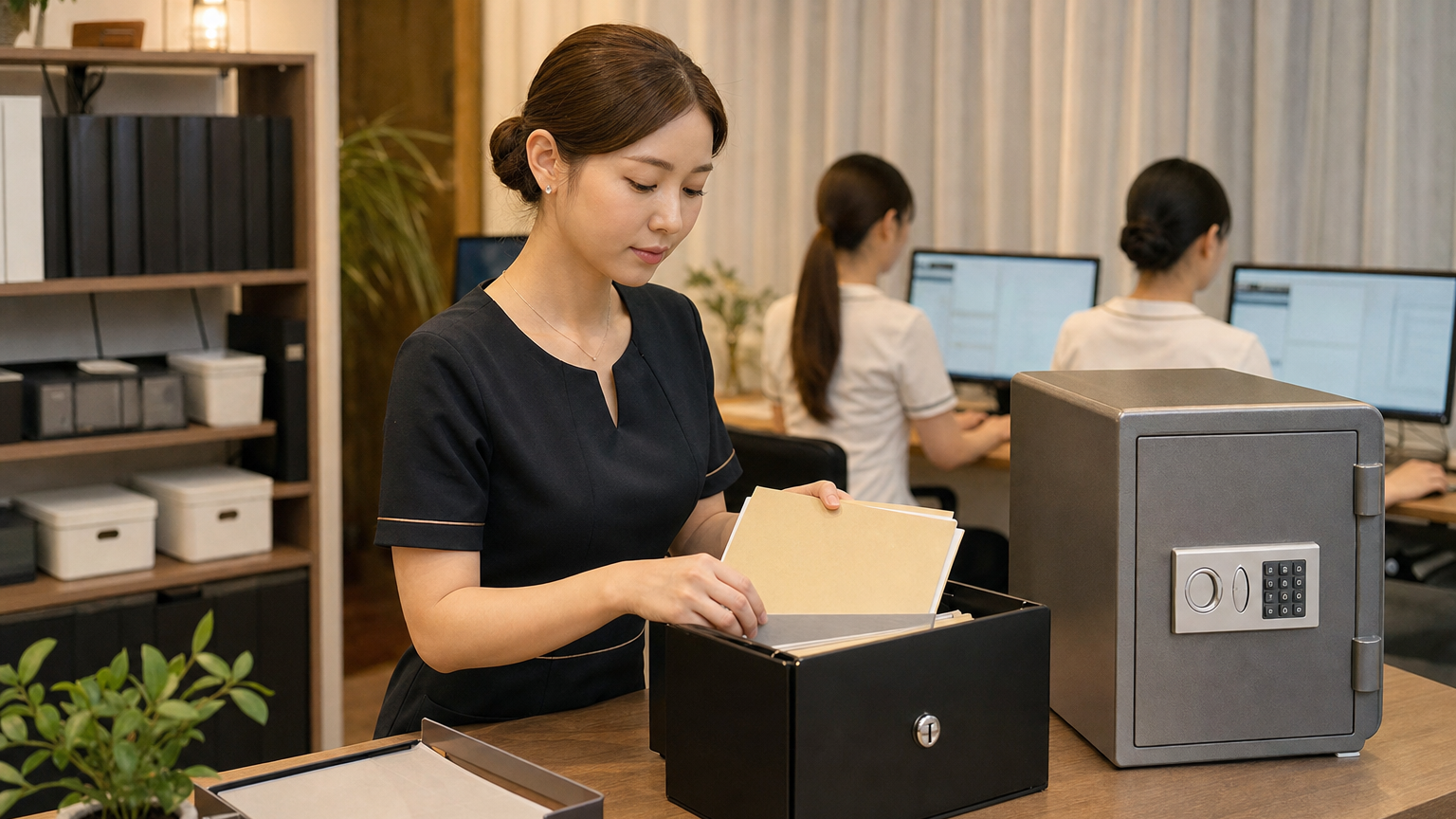 セラピストの個人情報を役職ごとにアクセス制限する店舗管理イメージ